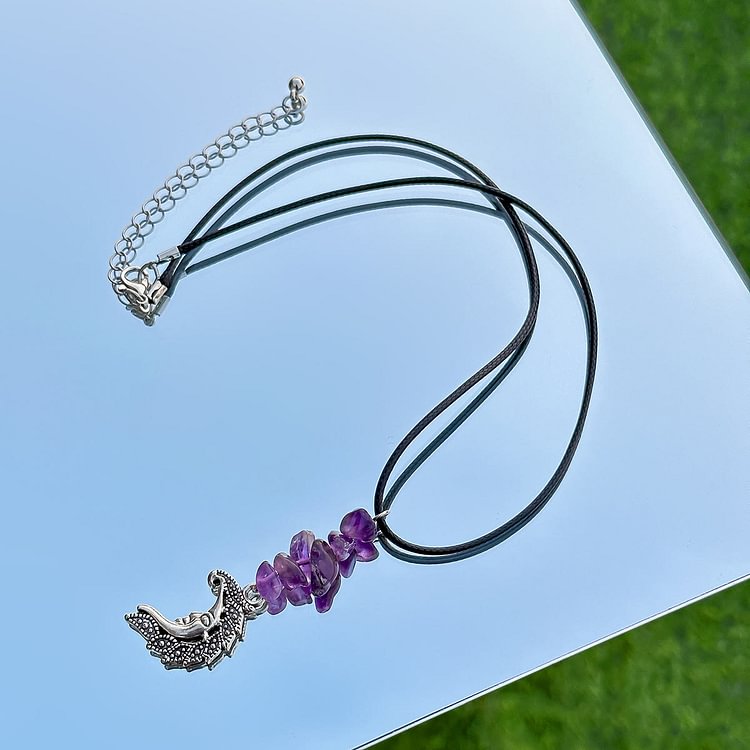 Butterfly Tassel Leather Wax Thread Necklace