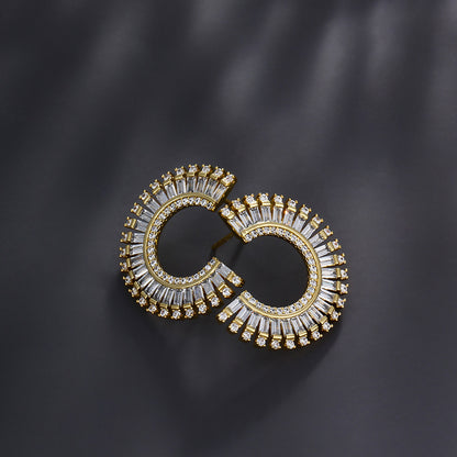 Full Zircon Letter Earrings