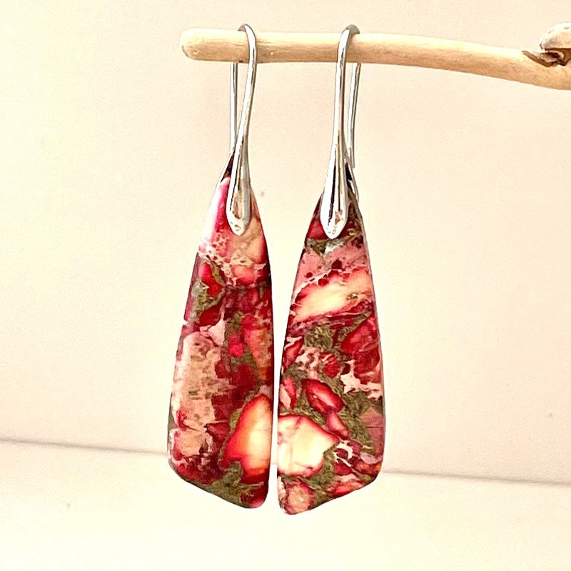 Geometric Colored Imperial Turquoise Earrings