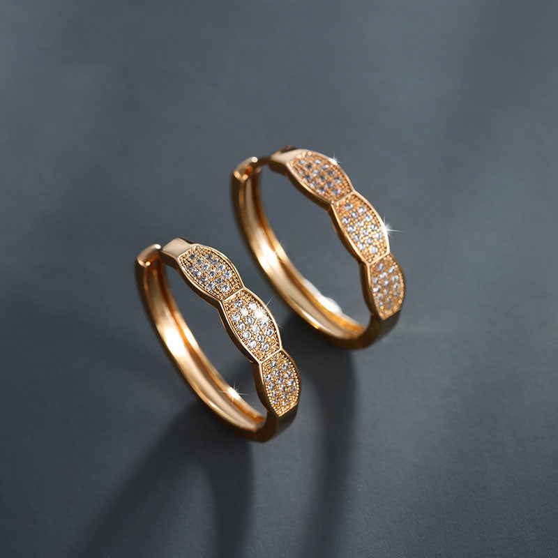 K Gold-plated Micro-studded Zircon Hoop Earrings