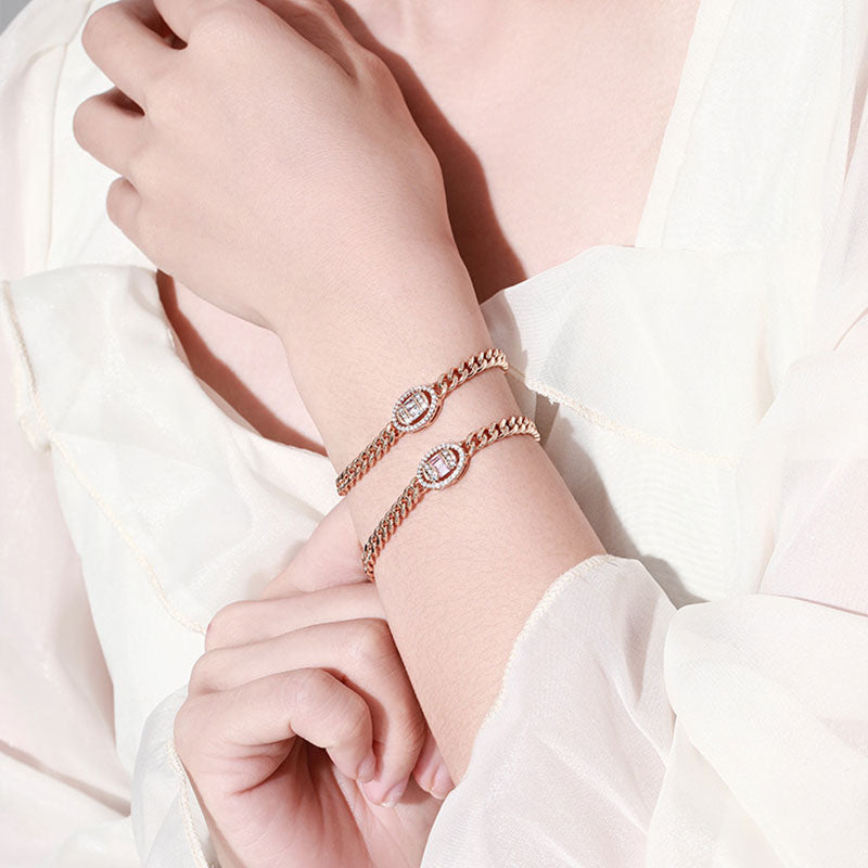 Retro Light Luxury Micro-paved Zircon Bracelet for Women