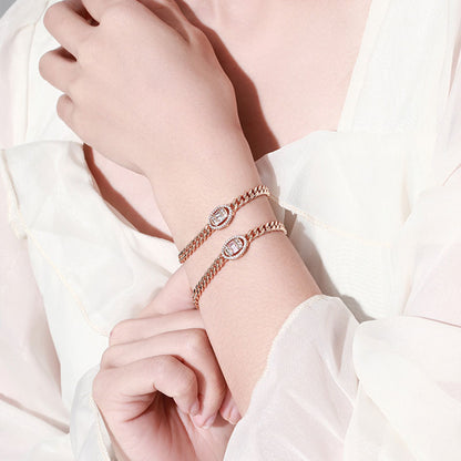 Retro Light Luxury Micro-paved Zircon Bracelet for Women