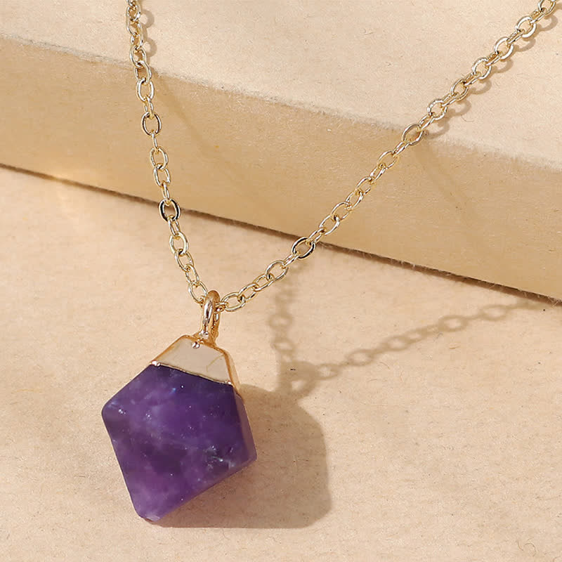 Natural Amethyst Fluorite Gemstone Necklace