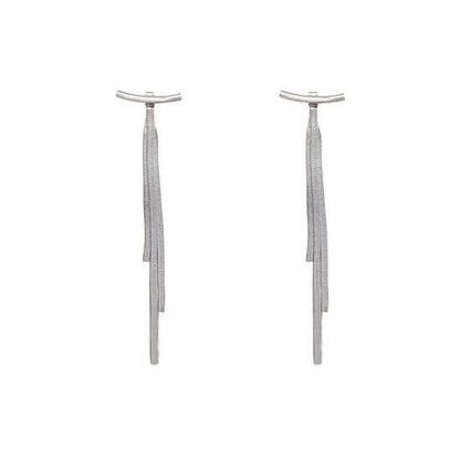 Gold Fringe Long Stylish Simple Earrings Stainless Steel