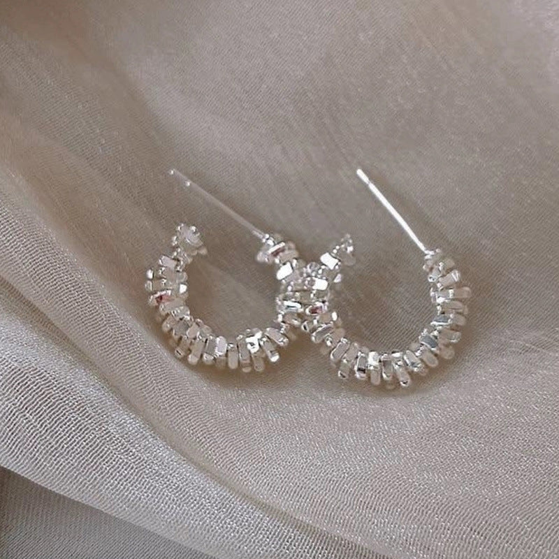 All-match C-shaped Half-circle Stud Earrings