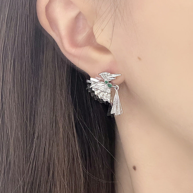 Vintage New Chinese Bamboo Fan Earrings