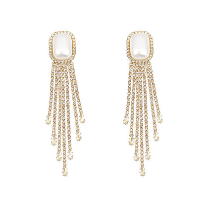 Flash Diamond Long Style Earrings