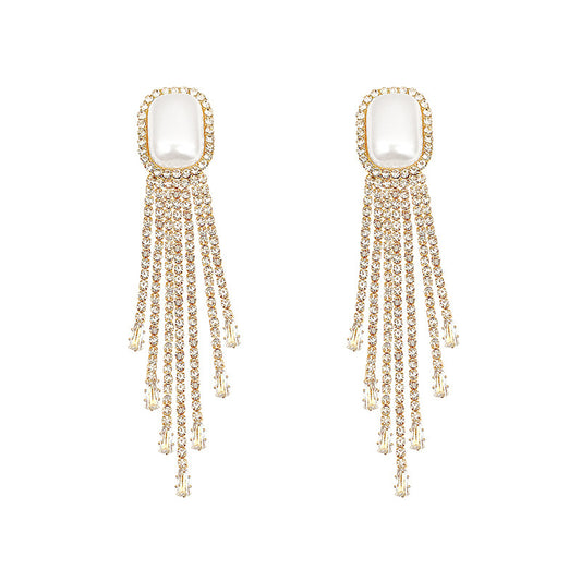 Flash Diamond Long Style Earrings