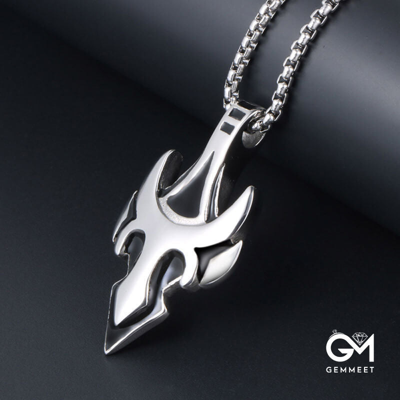 Titanium Steel Wolf Tooth Tiger Tooth Fighter Pendant Necklace