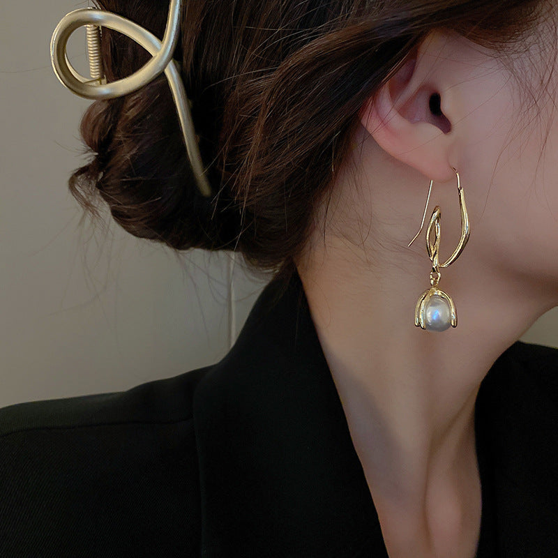 Pearl Irregular Geometric Earrings