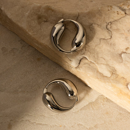 Steel Color Stainless Steel O-shaped Earrings