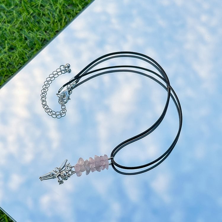 Butterfly Tassel Leather Wax Thread Necklace