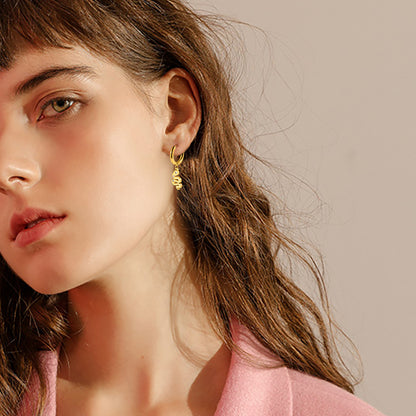 Serpentine Zircon Niche Fashion Commuter Stainless Steel Earrings