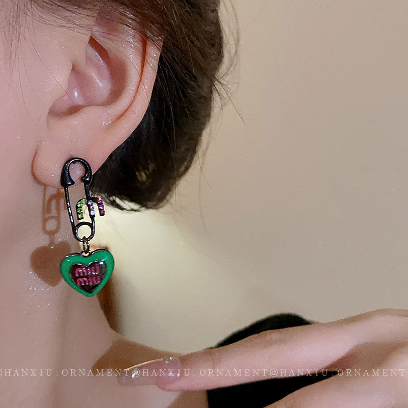 Silver Pin Love Letter Pin Earrings