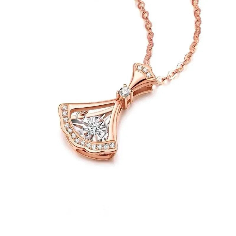 Titanium Steel Rose Gold Smart Little Dress Design Matching Necklace