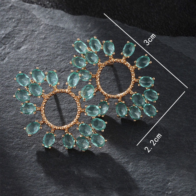 Geometric Rhombus Fashionable Luxury Zircon Earrings