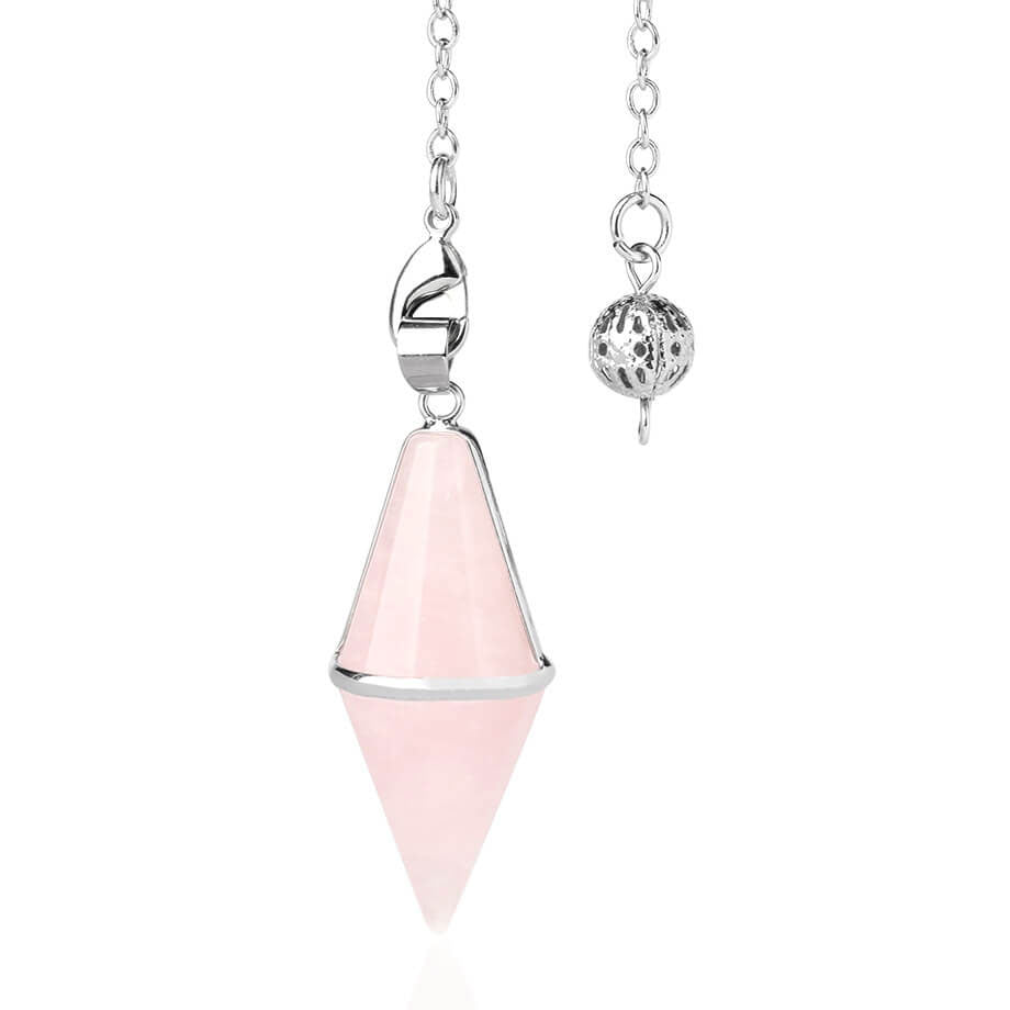 Stone Cut Crystal Cone Pendant
