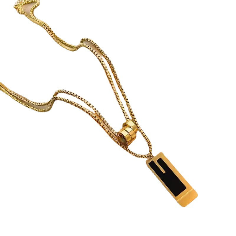 High-grade Double Layer Fashion Titanium Steel New Necklace