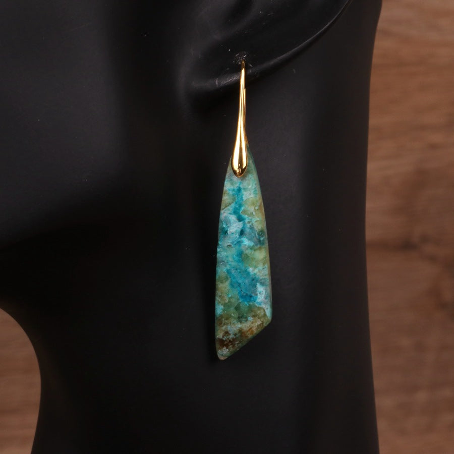 Geometric Lake Blue Earrings