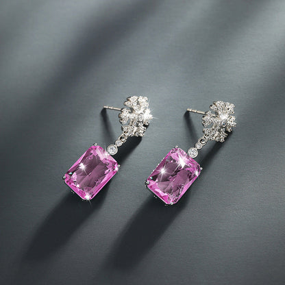 French Square Snowflake Earrings for Women