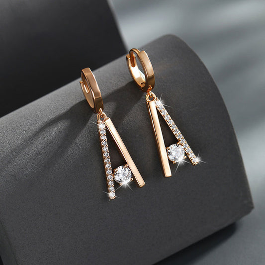 Long Micro-encrusted Zirconium Letter Earrings