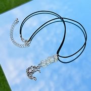 Butterfly Tassel Leather Wax Thread Necklace