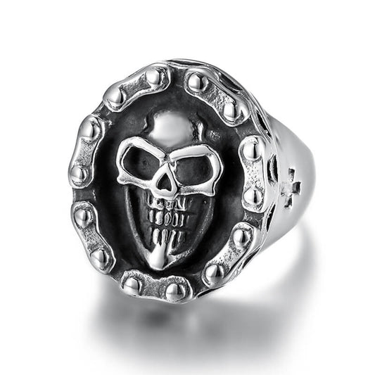 Spiderweb Skull Titanium Steel Ring