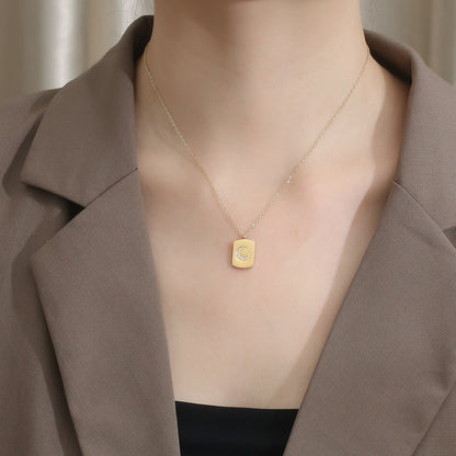 Small Luxury Square Titanium Steel Necklace