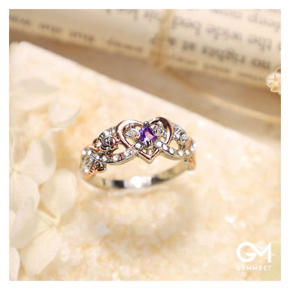 February Crystal Birthstone Ring