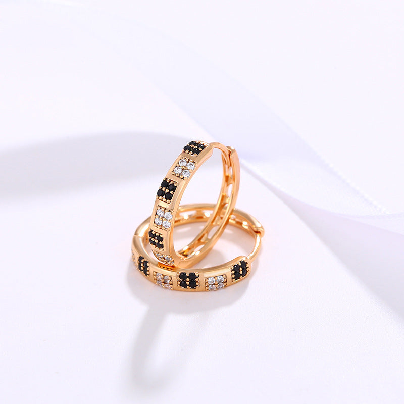 Round Exquisite Exaggerated Colorful Zircon Earrings