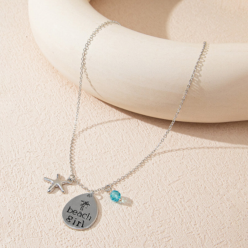 Colorful Sea Glass Geometric Design Necklace