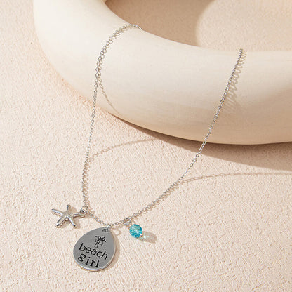 Colorful Sea Glass Geometric Design Necklace