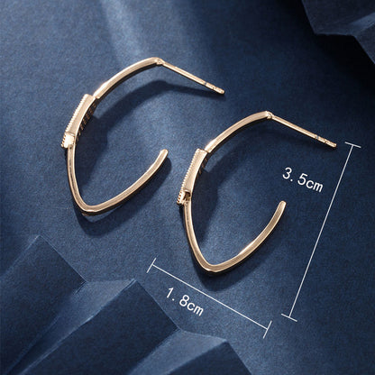 Simple V Letter Fashion Zircon Earrings for Women
