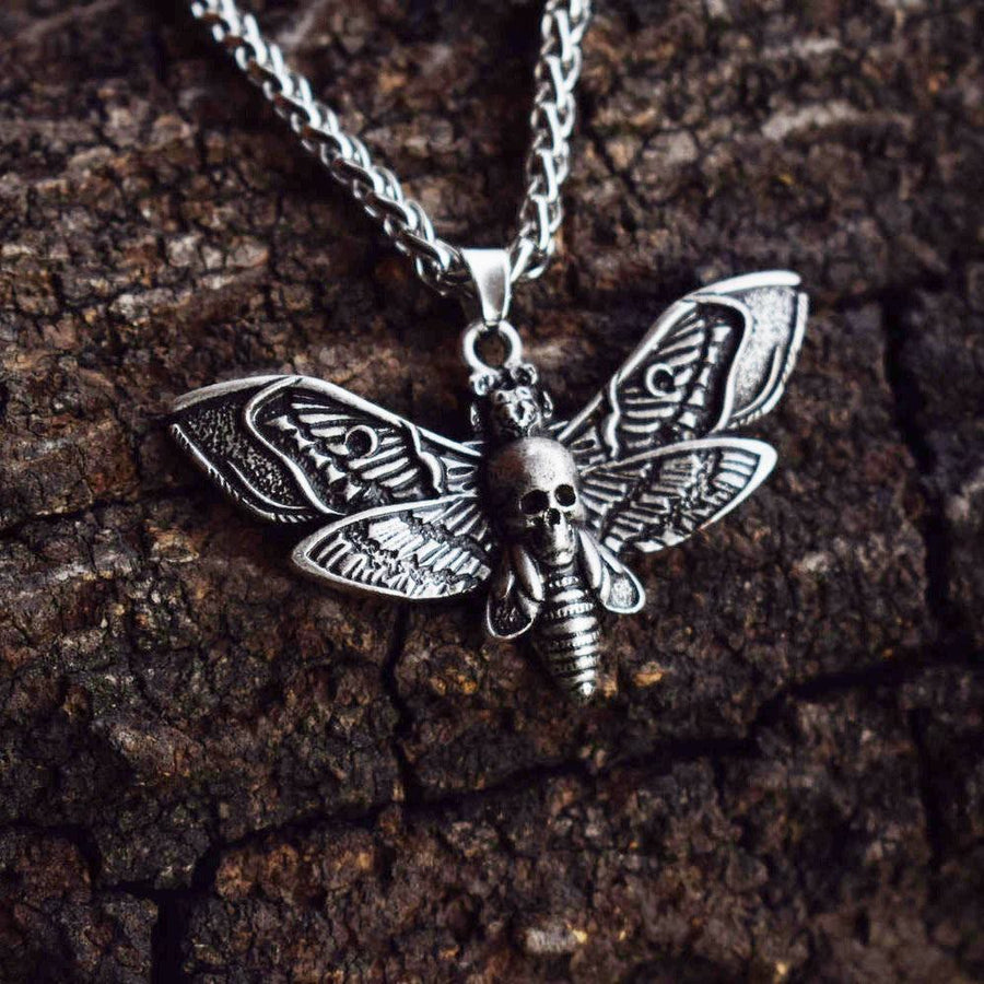 Dead Head Skull Moth Necklace