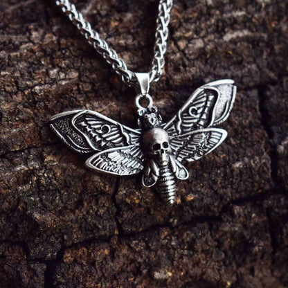 Dead Head Skull Moth Necklace