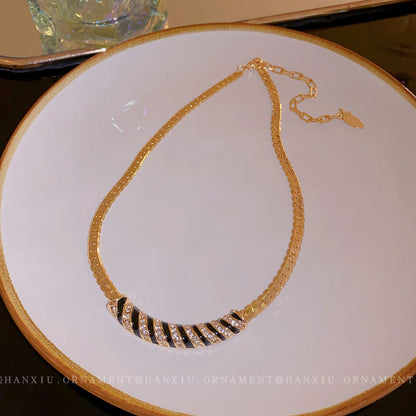 Electroplated Zircon Arc Necklace