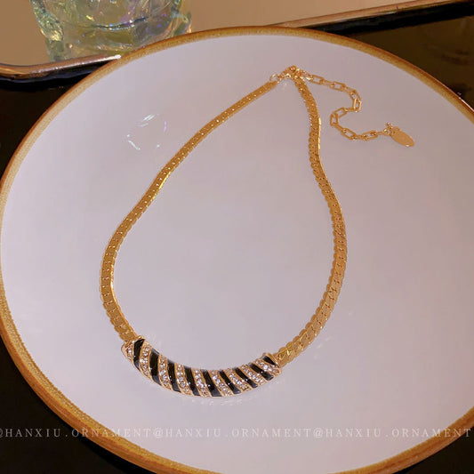 Electroplated Zircon Arc Necklace