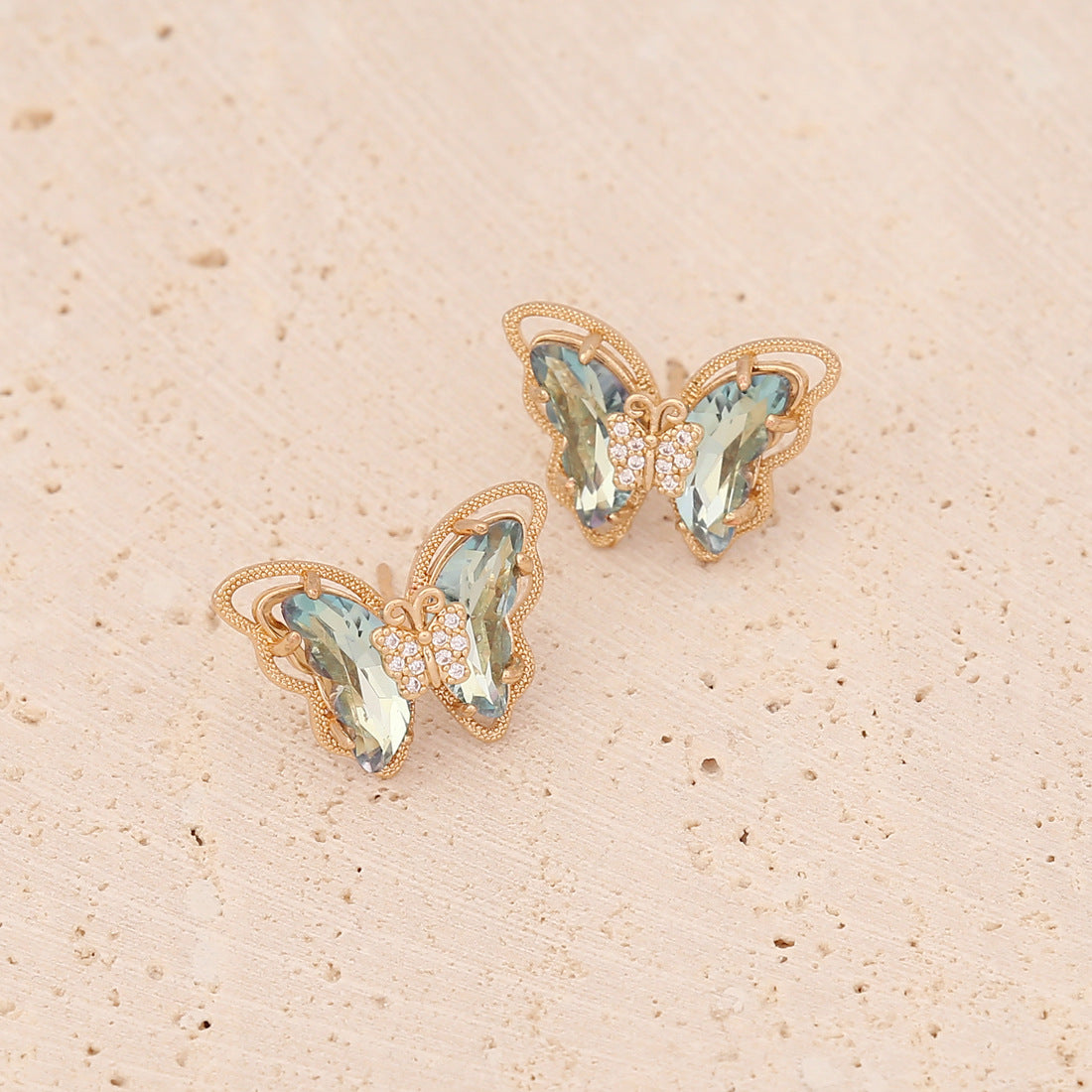 Copper Gradient Butterfly Stud Earrings