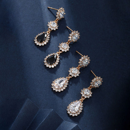 Super Sparkling Water Drop Zircon Earrings