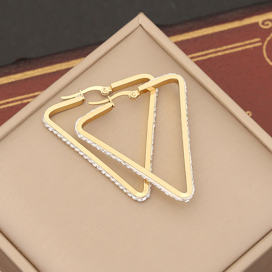 Stainless Steel Zircon Hoop Earrings