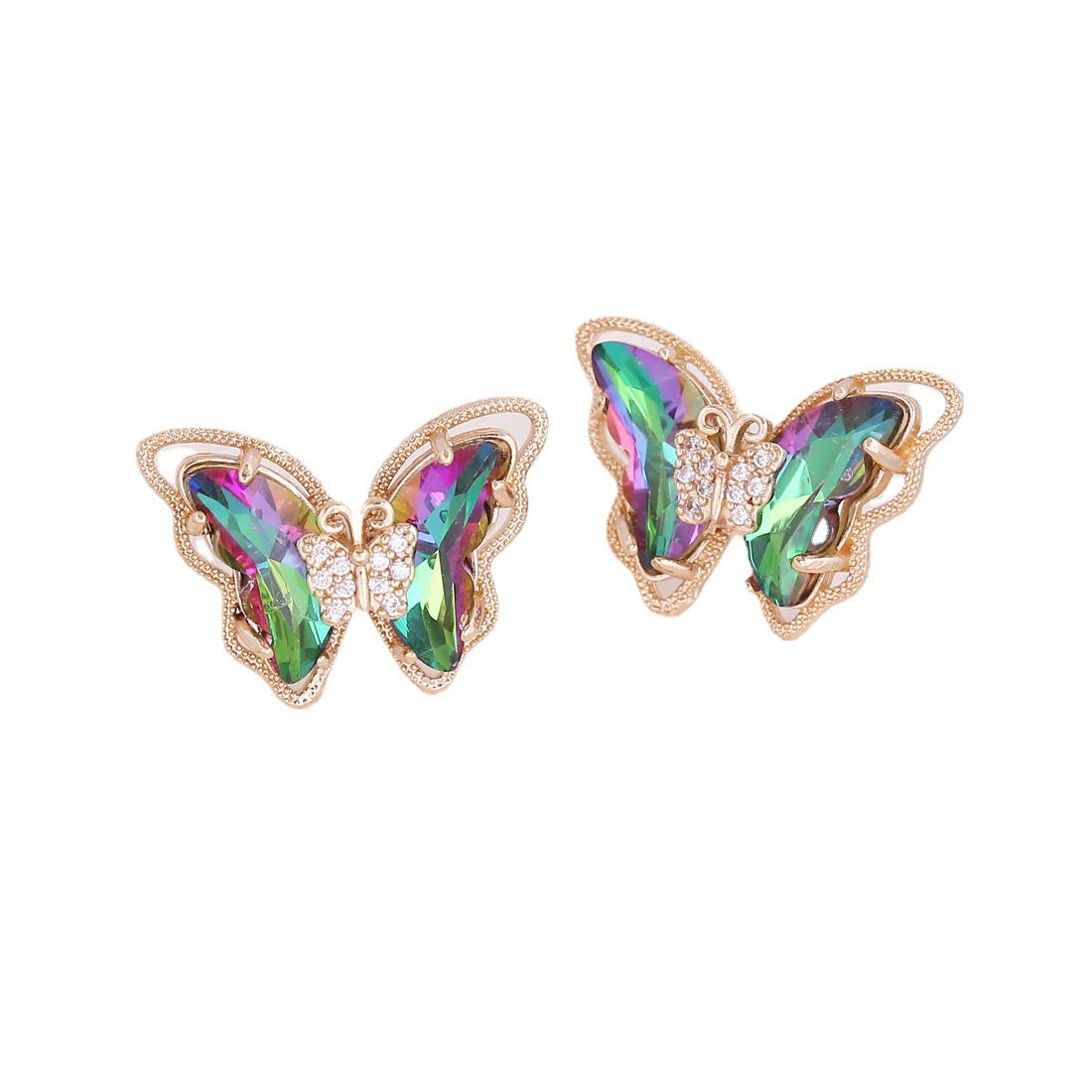 Copper Gradient Butterfly Stud Earrings