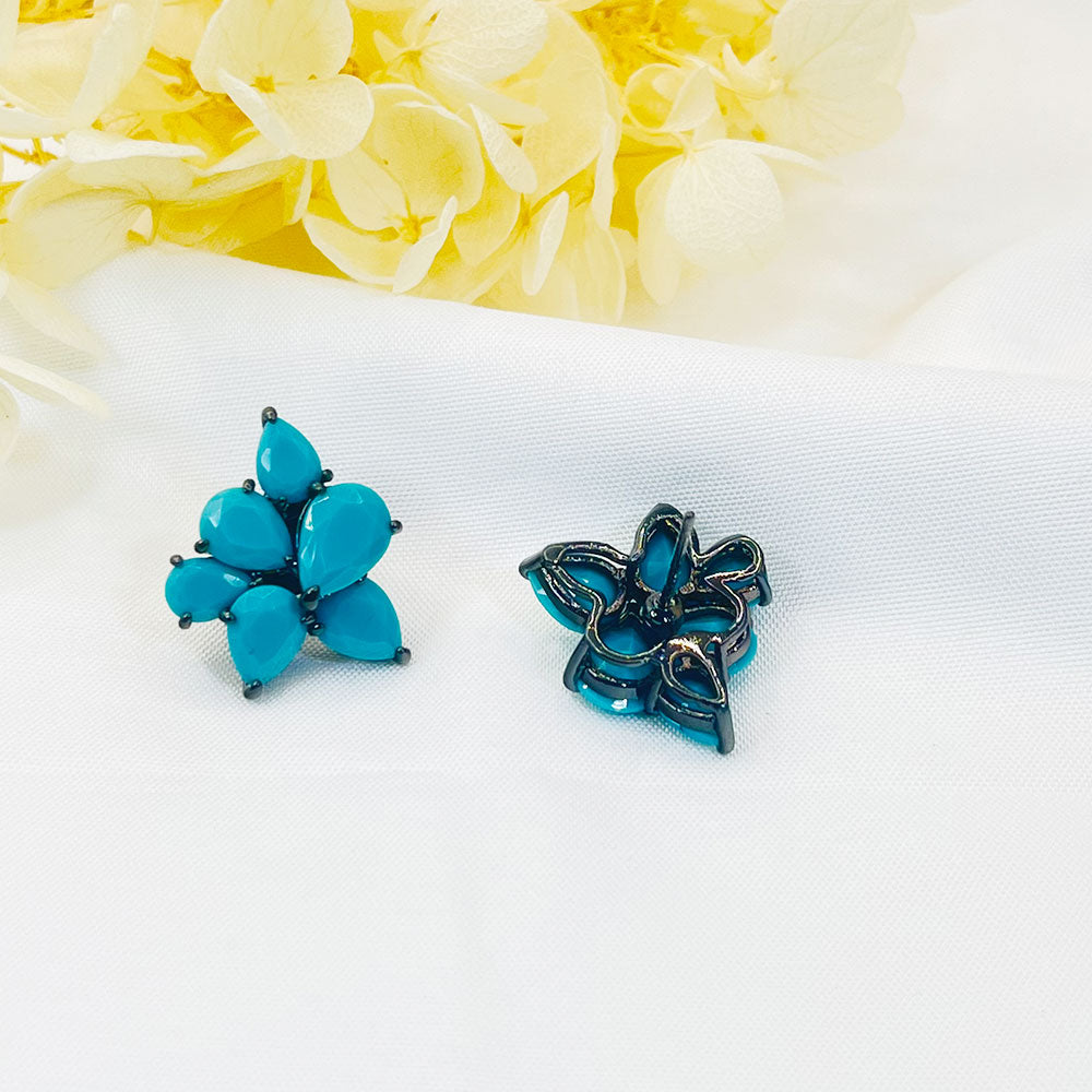 Irregular Drop-Shaped Turquoise Color Earrings