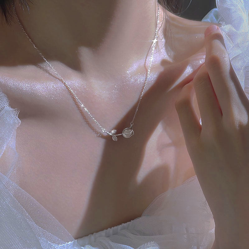 S925 Sterling Silver Tulip Light Luxury Temperament High Sense Necklace