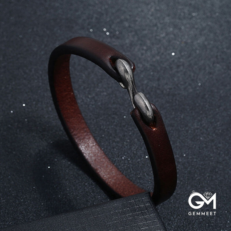 Retro Simple Leather Fashion Versatile Punk Rock Leather Bracelet