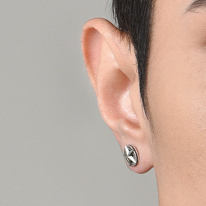 Sterling Silver Pentagram Stud Earrings