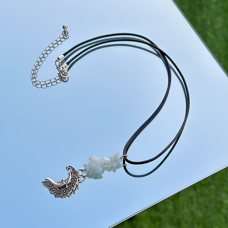 Butterfly Tassel Leather Wax Thread Necklace