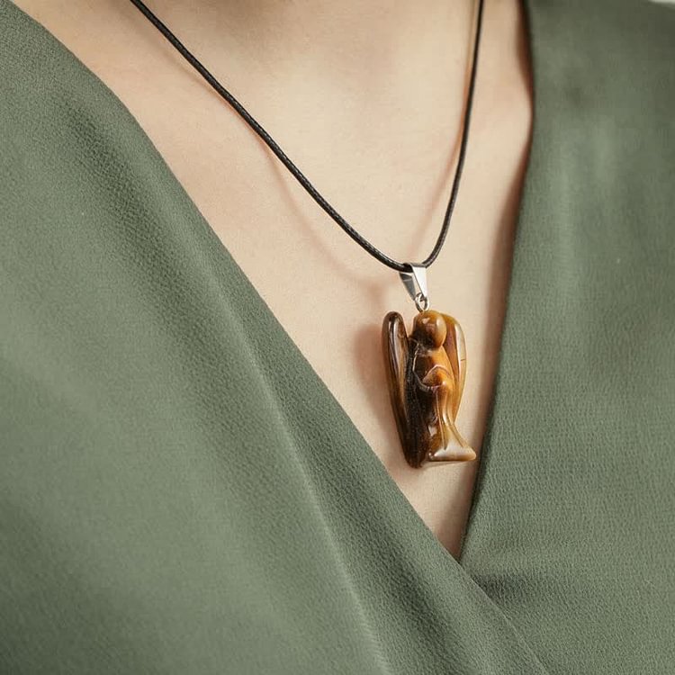 Crystal Guardian Angel Necklace