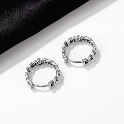 Stainless Steel Chain Hoop Earrings