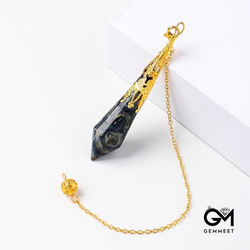 Malachite Hexagon Polyhedron Pendant