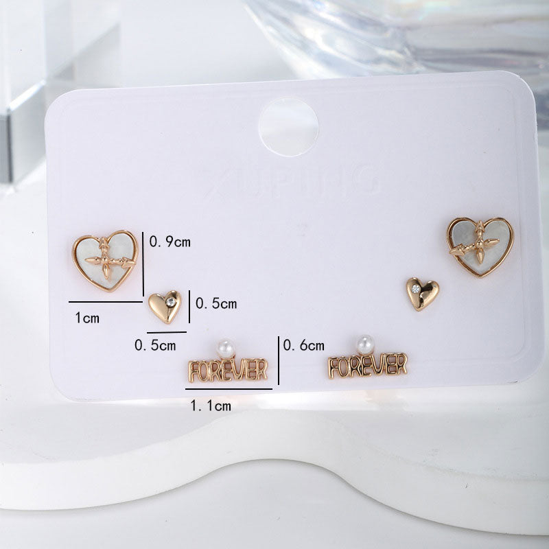 Cloud Fritillaria One Card Three Letter Love Stud Earrings
